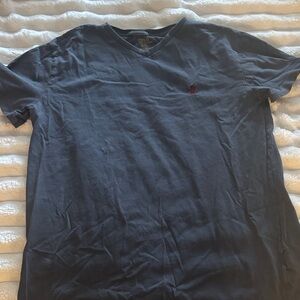 Polo by Ralph Lauren Men's washed black/ grey Tee with Red Logo
